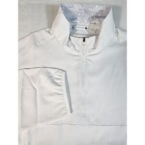 7Diamonds Oxygenate Quarter Zip Pullover Mens Large White SPV-1026 Grid Stretch